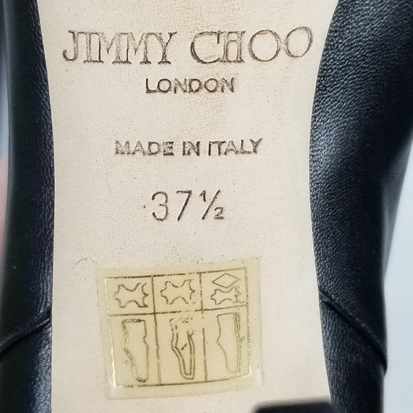 Jimmy Choo Kim Leather Heels Knee High Boots 37.5 - Picture 9 of 15